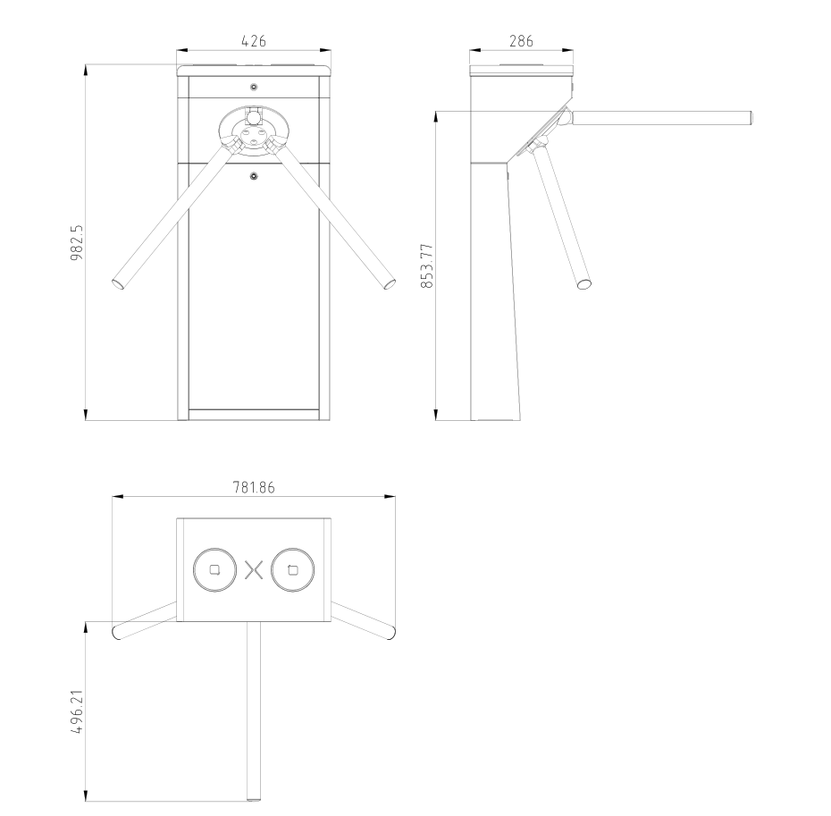 HikVision DS-K3G200LX-R/Pg-Dm55 турникет-трипод