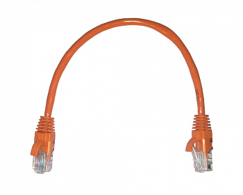 Netko Патч-корд UTP4 cat 5e, 0,25м, ВС, LSZH, оранжевый, литой коннектор Optima
