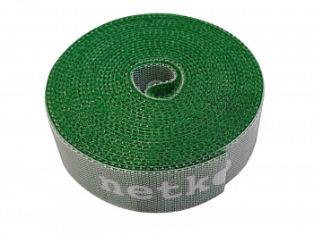 Netko Лента-липучка многоразовая 20мм*3м, с насечками для отрыва (каждые 2 см), зеленая Optima