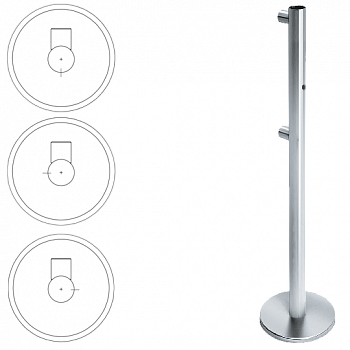 OXGARD ВЗР 2442.09.52 Стойка ограждения передвижная односторонняя с отверстием под фиксатор, слева 