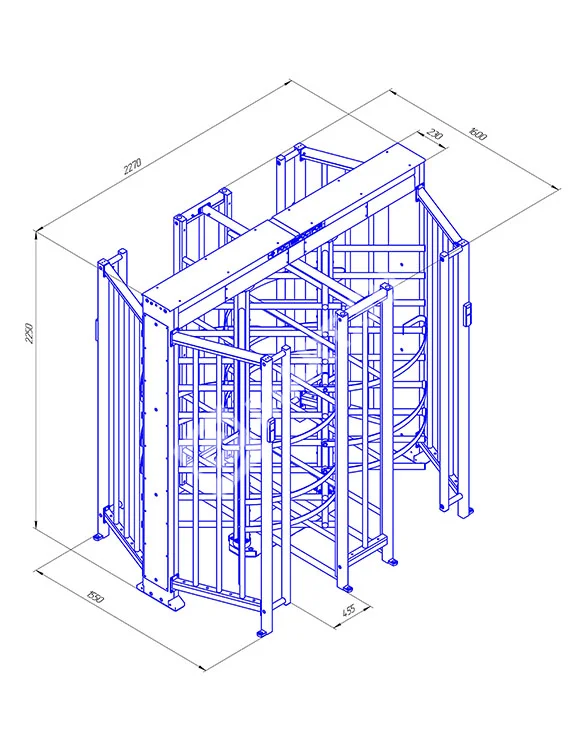 Ростов-Дон ПР2Ш/4М2 НЕРЖ Полноростовой роторный турникет