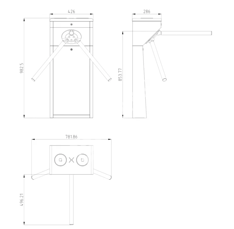 HikVision DS-K3G200LX-R/Dm55adapter турникет-трипод
